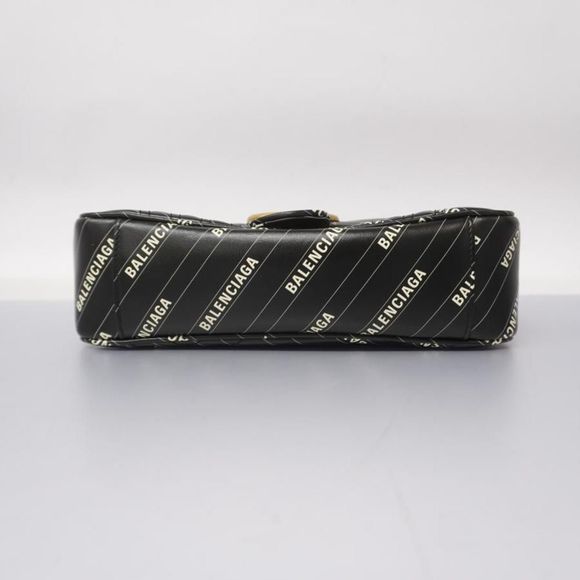 Gucci Shoulder Bag GG Marmont BALENCIAGA Leather Black Gold Hardware - Picture 2 of 6